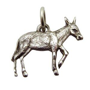 Vintage Sterling Silver Detailed Mule Donkey Animal Charm